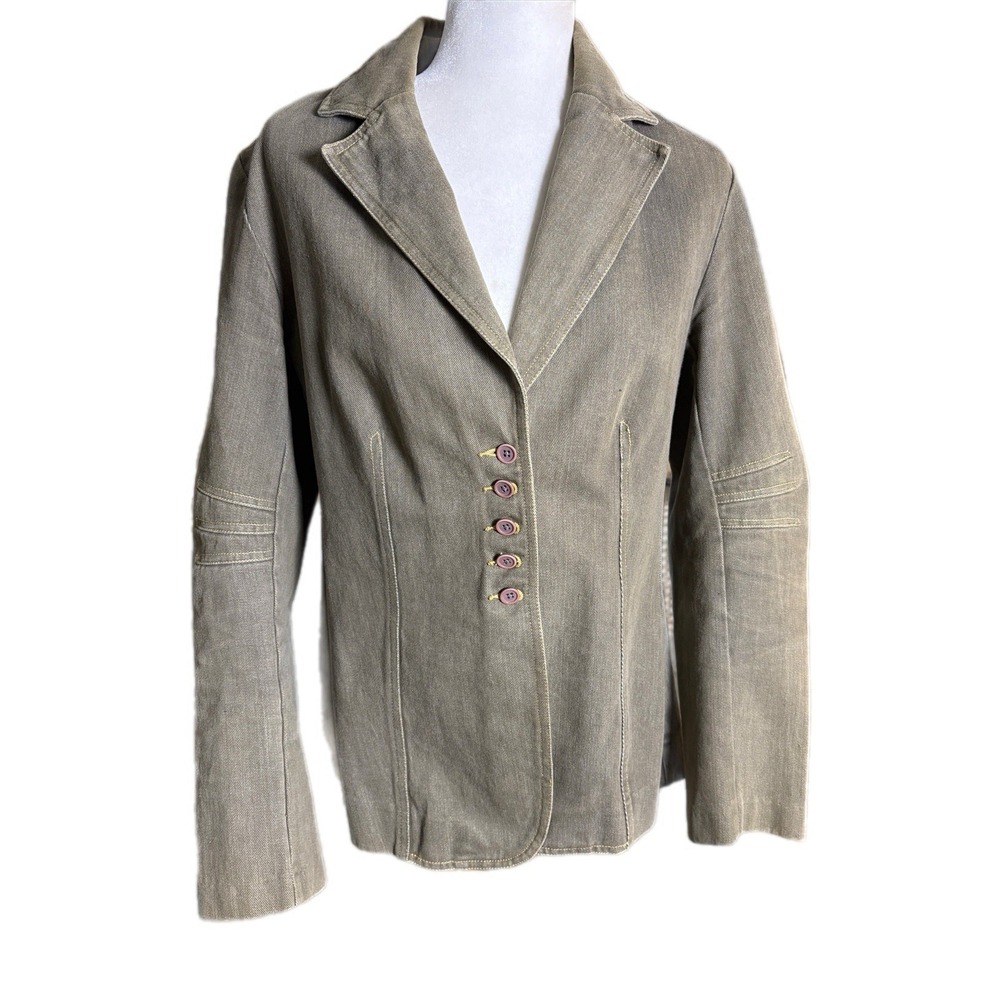Vintage Newport News Jeanology Collection Jacket Womens Size 12 Taupe Gray Denim - Picture 2 of 12